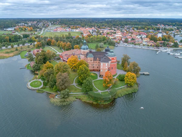 Aerial View Swedish Century Gripsholm Castle Located Mariefred Sodermanland — Stock Photo, Image