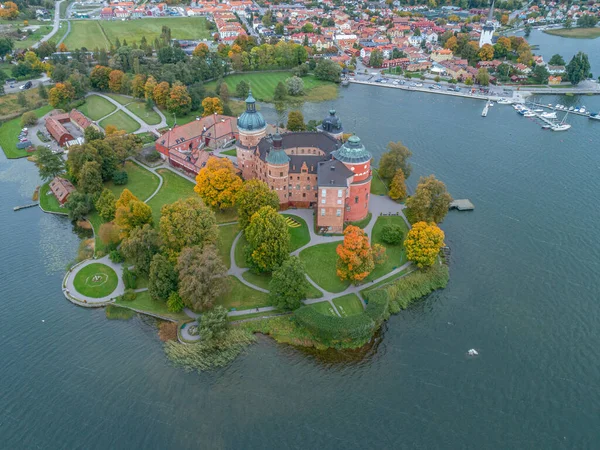 Aerial View Swedish Century Gripsholm Castle Located Mariefred Sodermanland — Stock Photo, Image