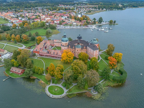 Aerial View Swedish Century Gripsholm Castle Located Mariefred Sodermanland — Stock Photo, Image