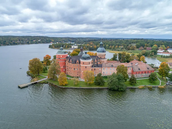 Letecký Pohled Švédský Hrad Gripsholm Století Mariefred Sodermanlandu — Stock fotografie