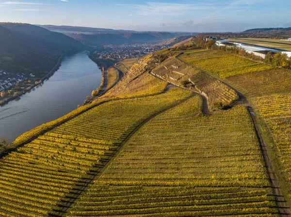 Aerial View Famous German Wine Region Moselle River Lay Guels — Stock Photo, Image