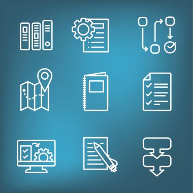 Bir İşletmeyi İşletmek için Standart Prosedürler - Kılavuz, Adımlar ve Ana hatlar simge özetini içeren Uygulama