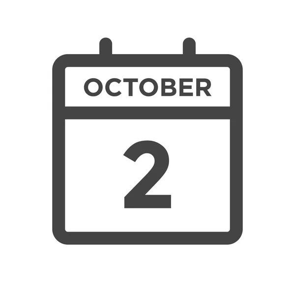 Ekim Takvim Günü Tarih Randevu Tarihi — Stok Vektör