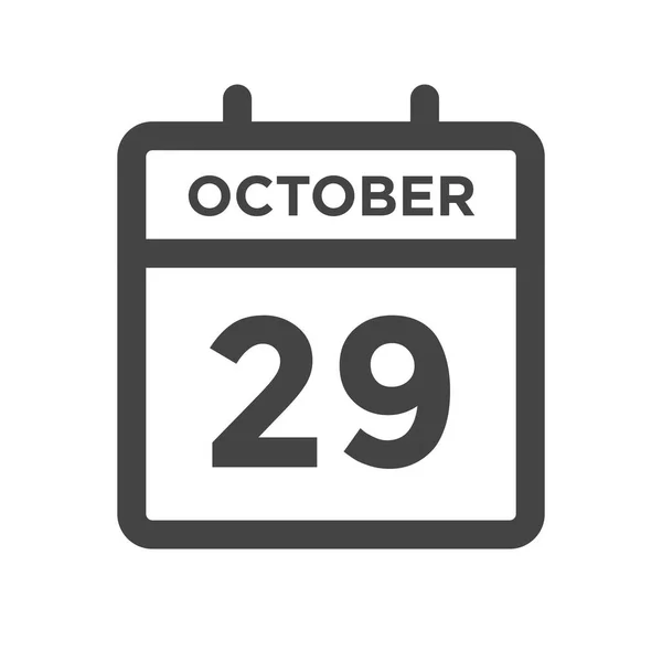 Octubre Día Del Calendario Fecha Calendario Para Fecha Límite Cita — Vector de stock