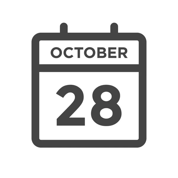 Ekim Takvim Günü Tarih Randevu Tarihi — Stok Vektör