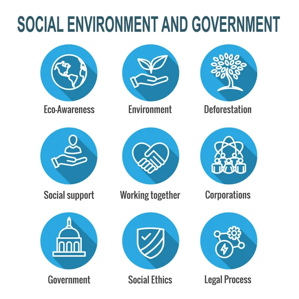 Ambiente Gobierno Ambiental Social Con Icono Gobernanza Para Esg — Archivo Imágenes Vectoriales