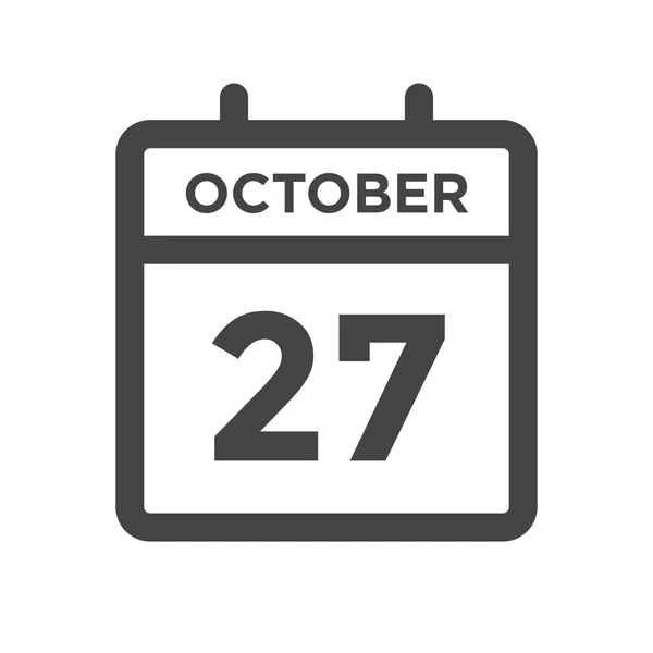 Ekim Takvim Günü Veya Tarih Randevu Tarihi — Stok Vektör