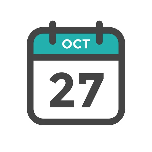 十月二十七日历日或日历日截止日期及预约日期 — 图库矢量图片