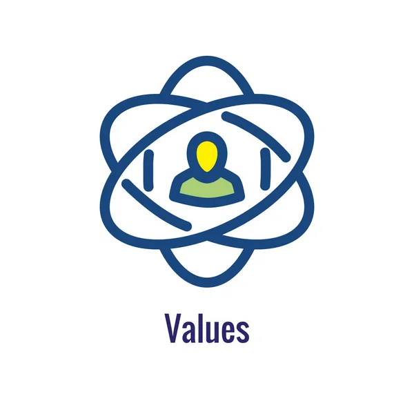 Icono Misión Para Usar Con Valores Básicos Declaraciones Misión — Vector de stock
