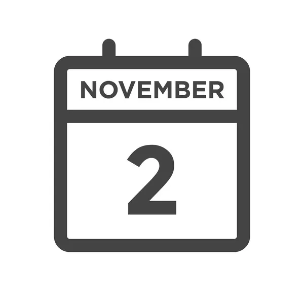 Novembro Calendário Dia Calendário Data Prazo Nomeação —  Vetores de Stock