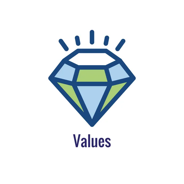Icono Misión Para Usar Con Valores Básicos Declaraciones Misión — Archivo Imágenes Vectoriales