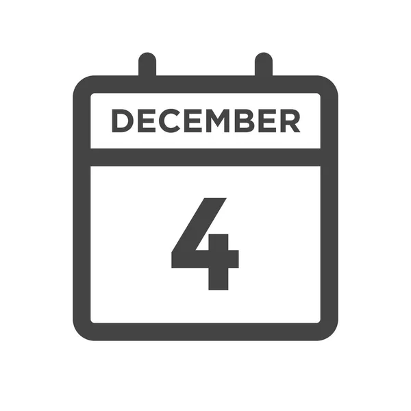 December Kalenderdag Kalender Datum Voor Deadline Benoeming — Stockvector