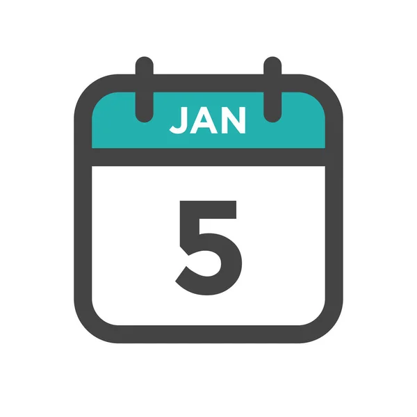 Enero Día Del Calendario Fecha Calendario Para Fecha Límite Cita — Vector de stock