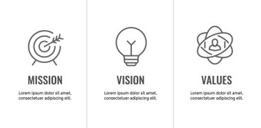 Görev Görüş ve Değerler Simgesi Görev bildirimi, görüş simgesi vs.