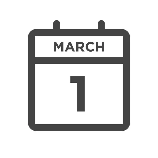 Marzo Día Del Calendario Fecha Calendario Para Fecha Límite Cita — Archivo Imágenes Vectoriales