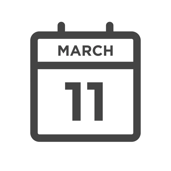 Marzo Día Del Calendario Fecha Calendario Para Fecha Límite Cita — Vector de stock