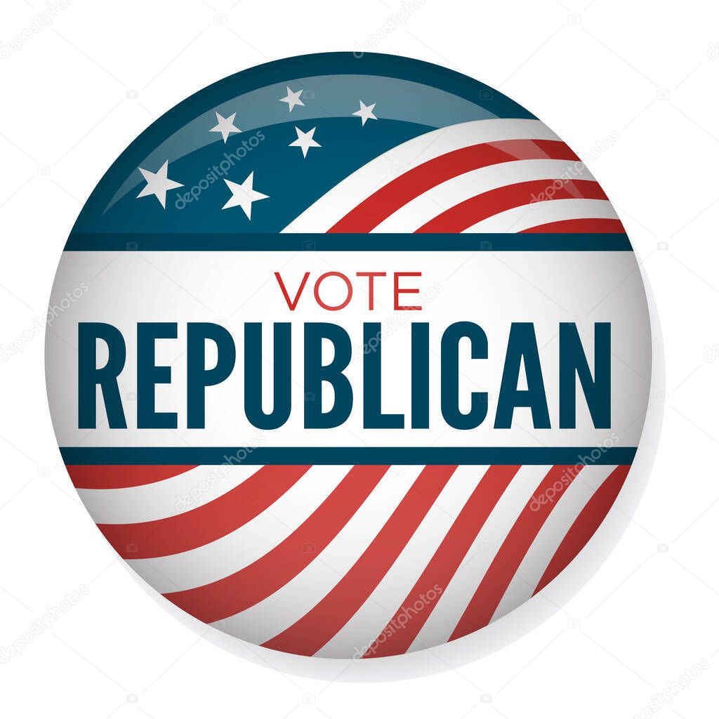 2022 Midterm Elections Design with Red White Blue Vote Icon