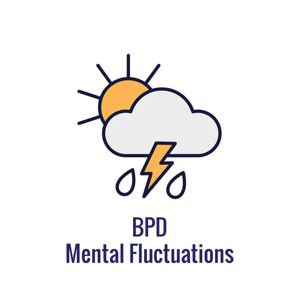 Bpd Borderline Personality Disorder Icon Showing Mental Illness Idea — Vector de stock
