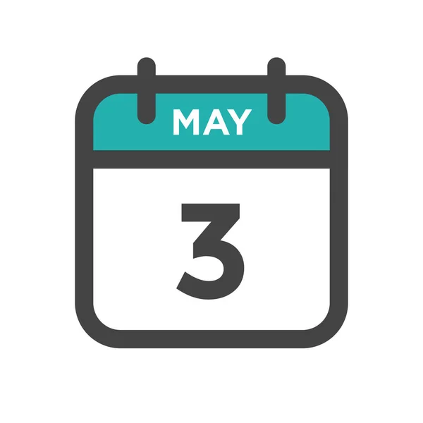 Května Kalendářní Den Nebo Datum Kalendáře Pro Uzávěrku Schůzku — Stockový vektor