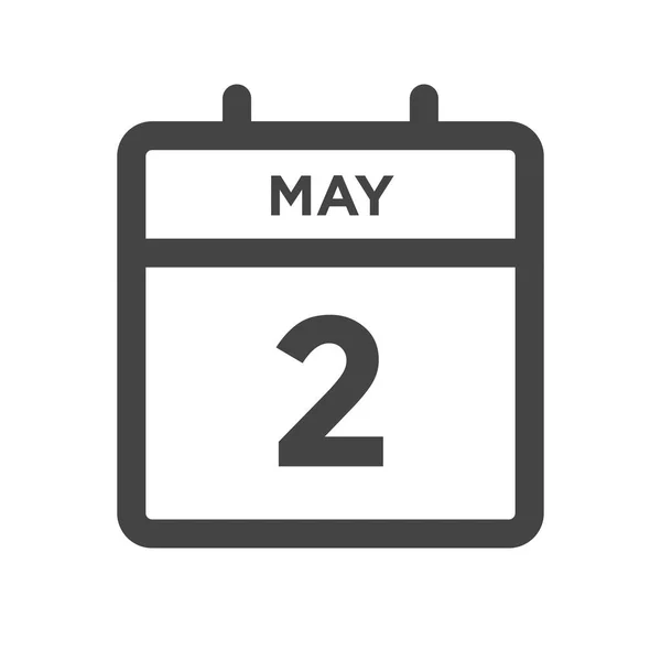 Května Kalendářní Den Nebo Datum Kalendáře Pro Uzávěrku Události — Stockový vektor