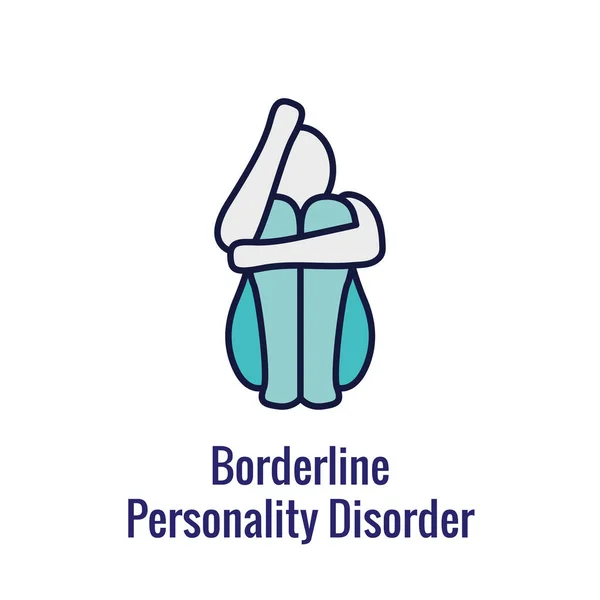 Bpd Borderline Personality Disorder Icon Showing Mental Illness Idea — Stock Vector