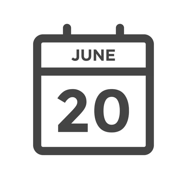 Junio Día Del Calendario Fecha Calendario Para Fecha Límite Cita — Vector de stock