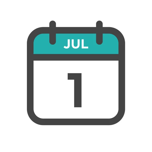 Luglio Calendario Giorno Calendario Data Scadenza Appuntamento — Vettoriale Stock