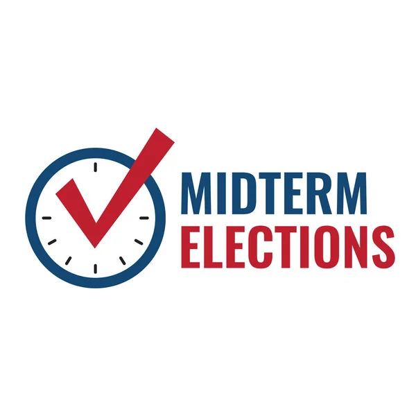 2022 Midterm Elections Design Red White Blue Vote Icon — ストックベクタ