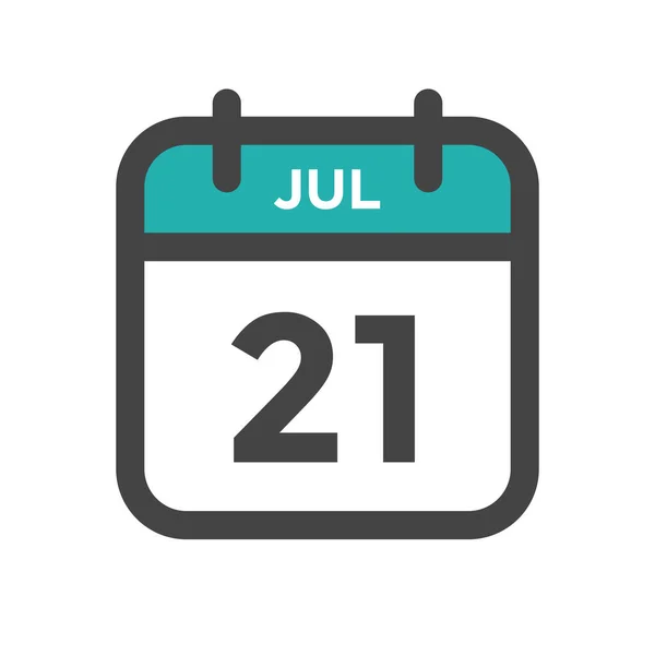 July Calendar Day Calender Date Deadline Appointment — 스톡 벡터