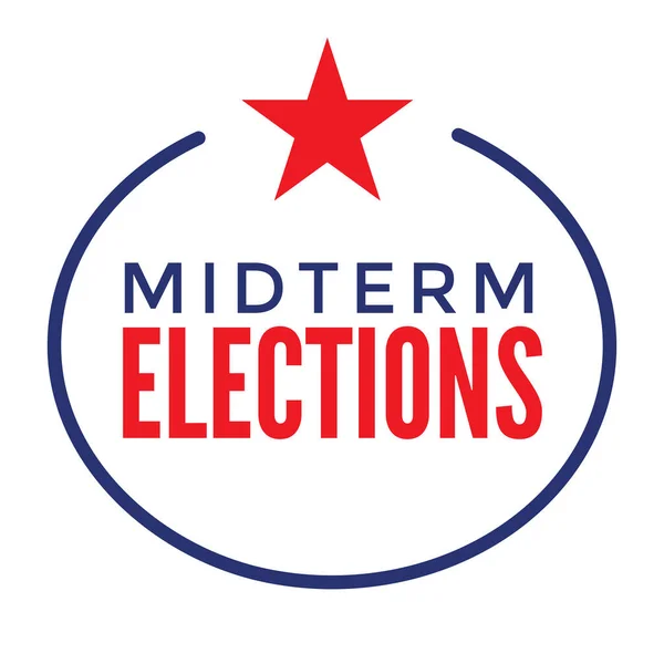 2022 Midterm Elections Design Red White Blue Vote Icon — ストックベクタ