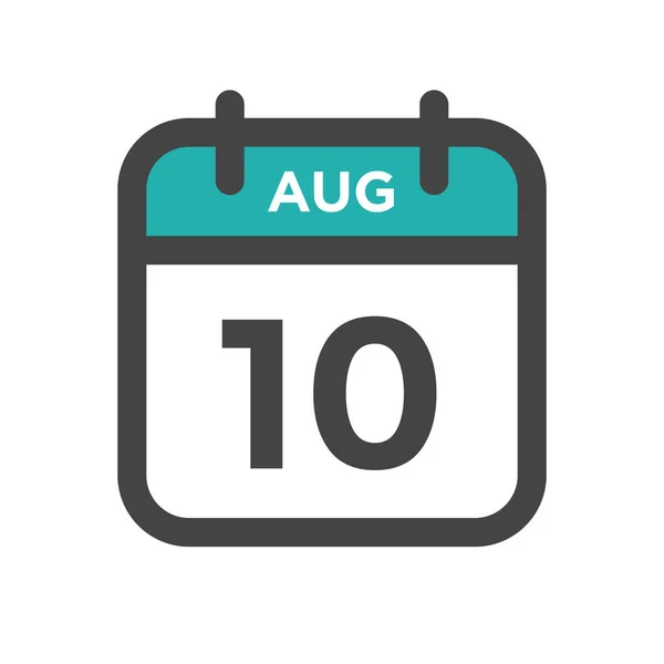 August Calendar Day Calender Date Deadline Appointment — Vector de stock