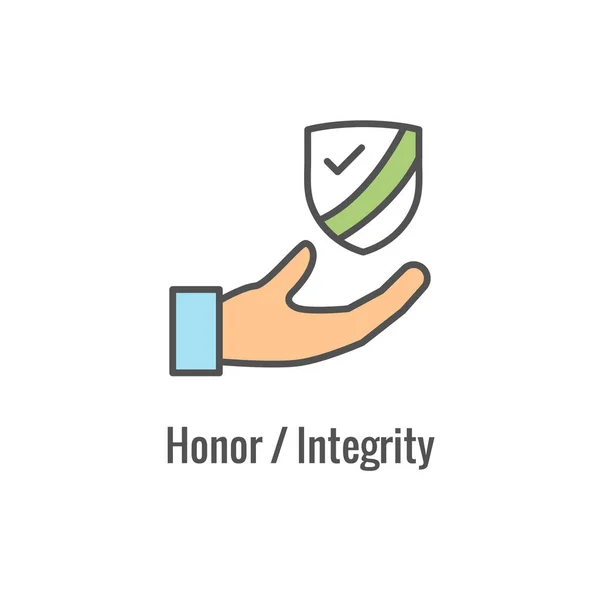 Core Values Icon Showing Mission Vision Aspect — Vector de stock