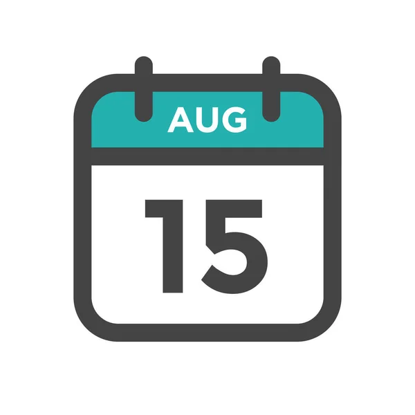 August Calendar Day Calender Date Deadline Appointment — Stok Vektör