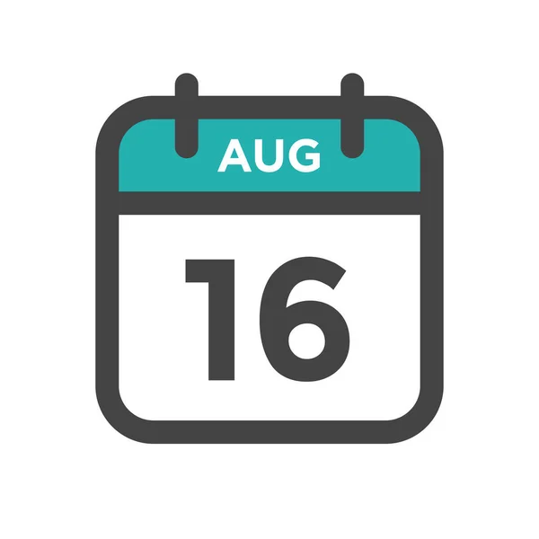 August Calendar Day Calender Date Deadline Appointment — Stok Vektör