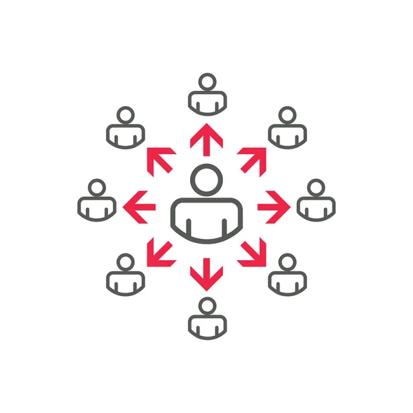 Icon Infected People Using Contact Tracing Contain Spread Coronavirus Contact —  Vetores de Stock