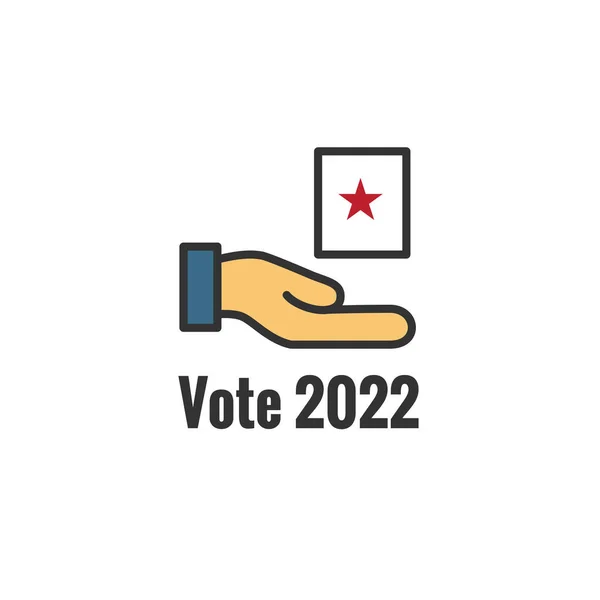 2022年中間選挙デザインと赤白青投票アイコン — ストックベクタ