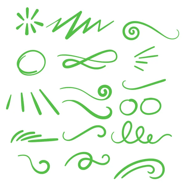 Green Swirls Swash Logo Ornament Design — Vetor de Stock