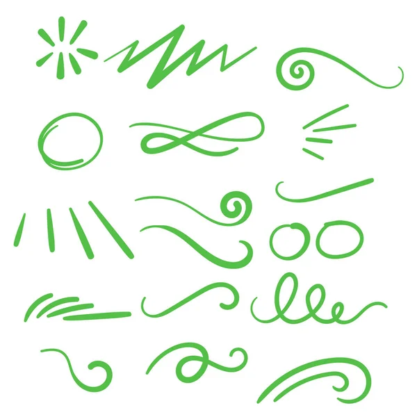 Green Swirls Swash Logo Ornament Design — Vector de stock