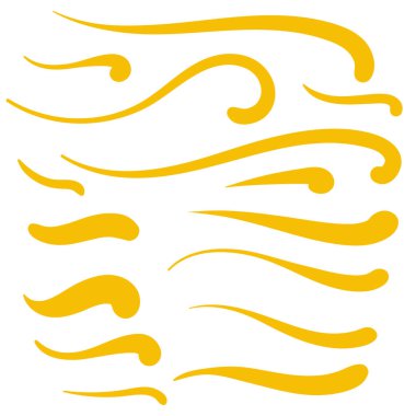 Yellow Swirls Swash Logo Ornament Design