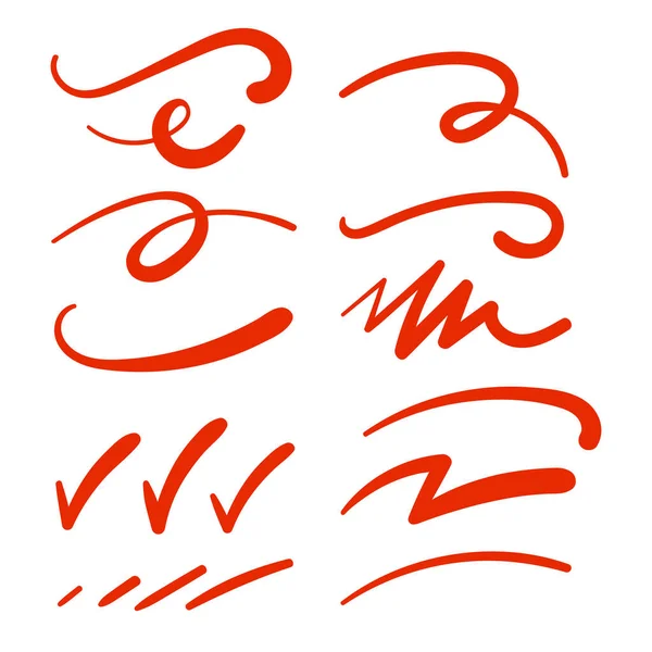 Red Swirls Swash Logo Ornament Design — 스톡 벡터