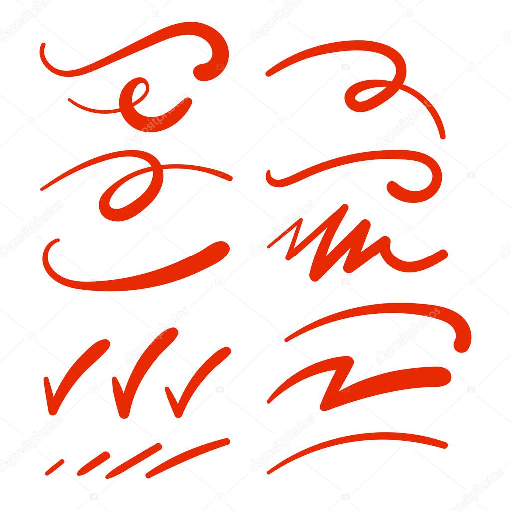 Red Swirls Swash Logo Ornament Design