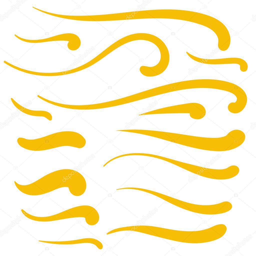 Yellow Swirls Swash Logo Ornament Design