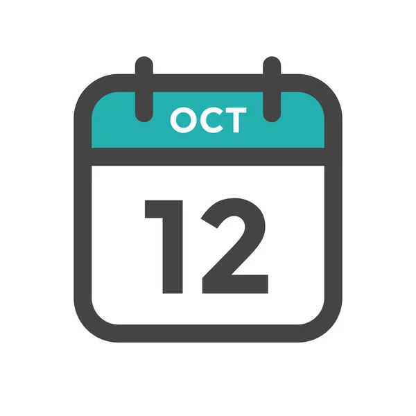 Října Kalendářní Den Nebo Datum Kalendáře Pro Uzávěrku Schůzku — Stockový vektor
