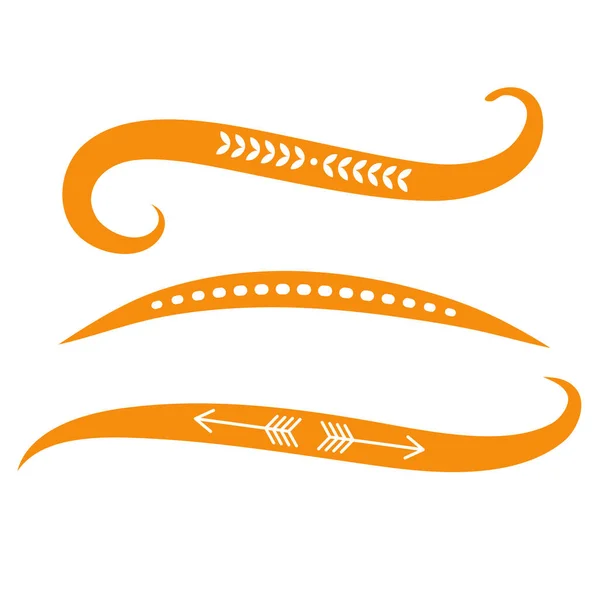 Orange Swirls Swash Logo Ornament Design — Archivo Imágenes Vectoriales