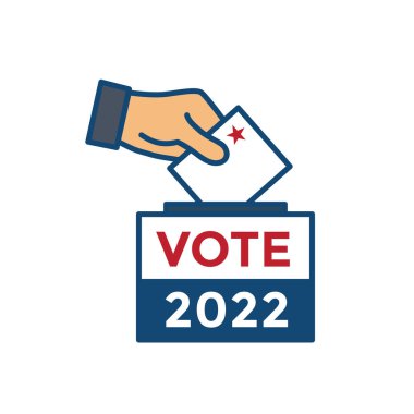 2022 Vize Seçim Tasarımı Kırmızı Beyaz Mavi Seçim Simgesi