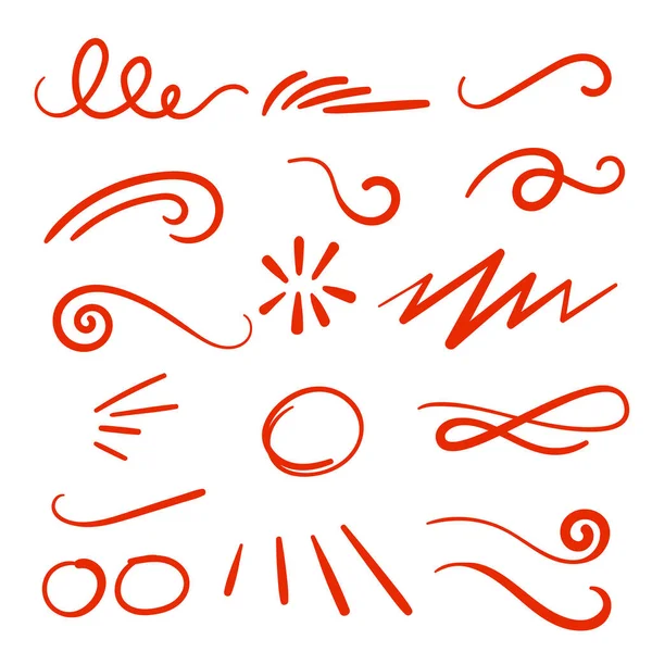 Red Swirls Swash Logo Ornament Design — Vector de stock