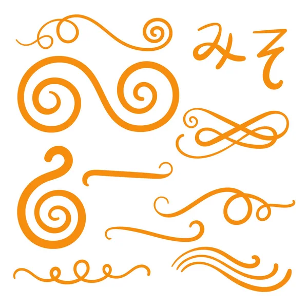 Orange Swirls Swash Logo Ornament Design — Vector de stock