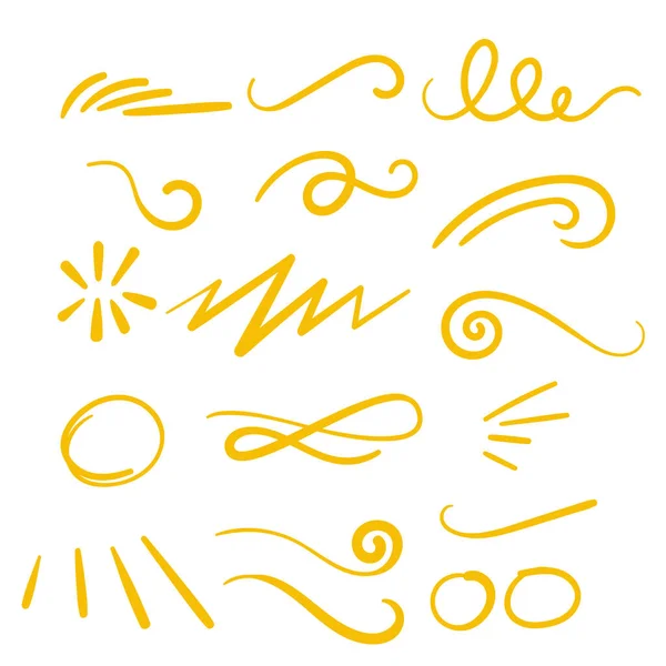 Yellow Swirls Swash Logo Ornament Design — Vector de stock