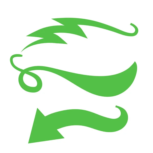 Green Swirls Swash Logo Ornament Design — Vetor de Stock