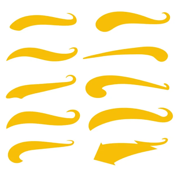 Yellow Swirls Swash Logo Ornament Design — Stok Vektör